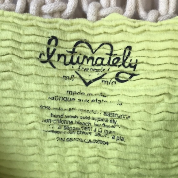 Free People Intimately bright green cropped top sz M-L - Picture 4 of 5